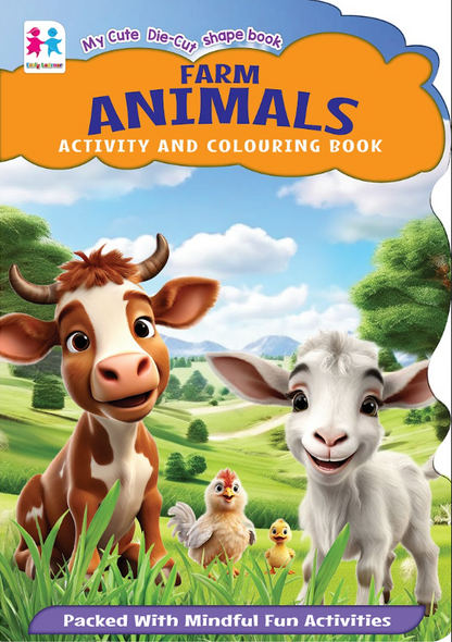 MY Cute Die-Cut Shape Book Farm Animals Activity And Colouring Book