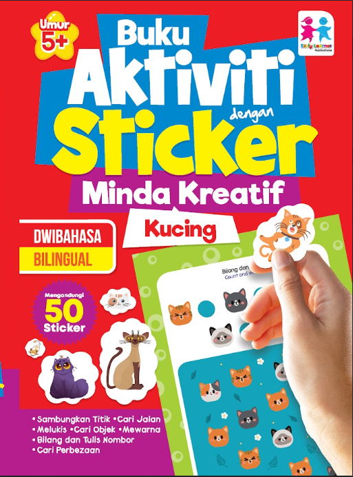 Buku Aktiviti dengan Sticker, Minda Kreatif- Kucing