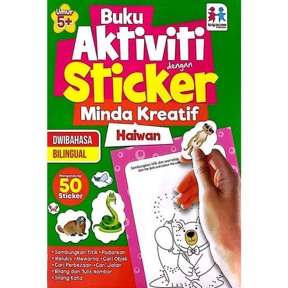 Buku Aktiviti dengan Sticker, Minda Kreatif- Haiwan