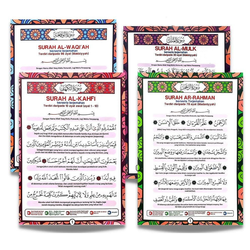 Set Kad Surah Poster 4 SURAH