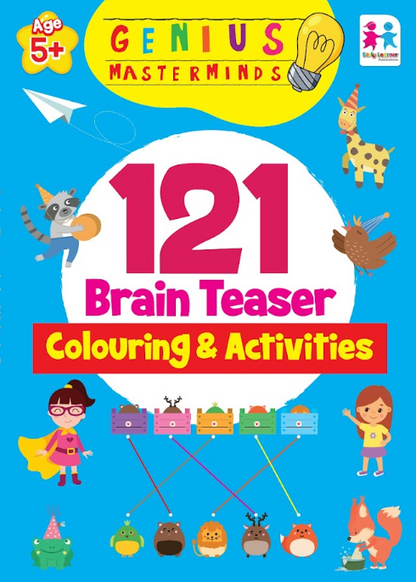 Early Learner - Genius Masterminds 121 Brain Teaser Colouring & Activities