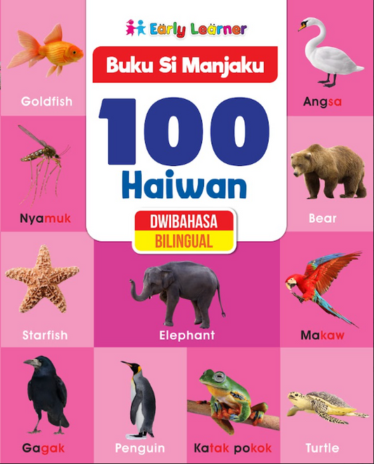 Buku Si Manjaku . 100 Haiwan . Dwibahasa